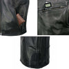 Milwaukee Leather MLM3502 Men's Black Cool-Tec Leather Vest Front Zipper Motorcycle Rider Vest with Stand-Up Collar