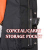 MLM3503 Men's 'Pursuit' Black Premium Naked Goad Leather V Neck Motorcycle Rider Vest with Utility Pockets