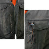 Men's black Pursuit motorcycle rider vest by Milwaukee Leather, featuring premium naked goat leather and V-neck design.