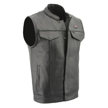 Milwaukee Leather MLM3524SET Men's Black 'All Season' Leather Club Style Vest with Heated and Cool-Tec Technology