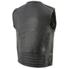Milwaukee Leather MLM3570 Men's Black Leather Vest with Side Stretch Flex