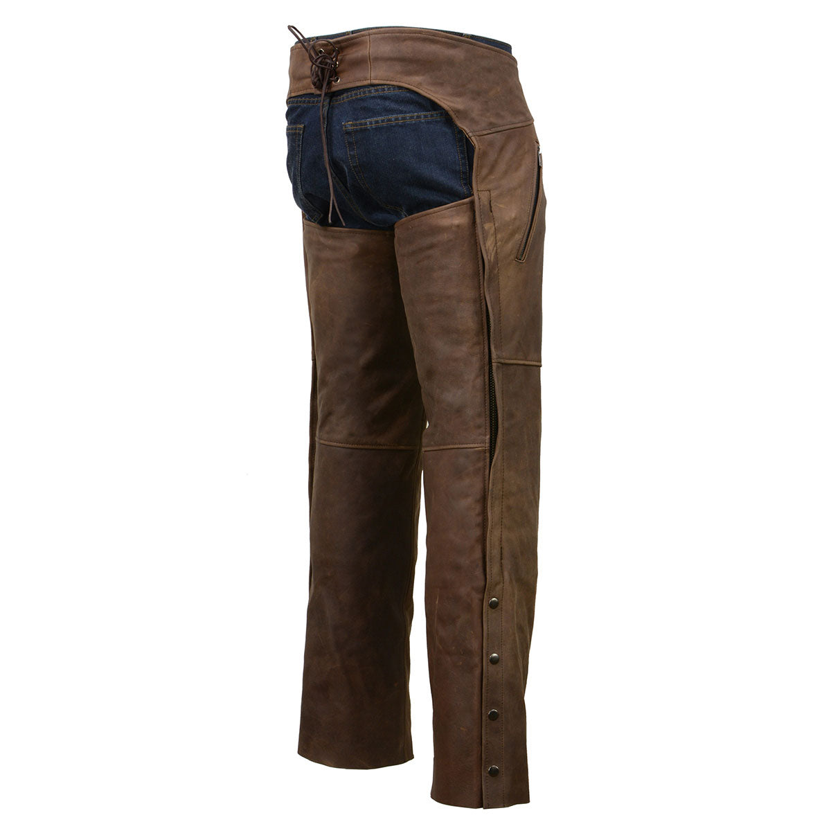Milwaukee Leather Chaps for Men's Vintage Crazy Horse Brown Leather ...