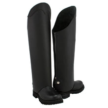 Milwaukee Leather MLM5556 Unisex Black Leather Tall Half Chaps with Back Zipper