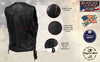 Back view of Milwaukee Leather Women's black 'Vivacious' braided motorcycle leather vest, casual and stylish women's vest.