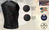 Milwaukee Leather Women's black Speed Queen motorcycle leather vest with front zipper, back view, made in USA.