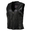 Milwaukee Leather Women's Black Speed Queen Motorcycle Leather Vest with front zipper, made in USA, for women.