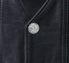 Hot Leathers VSM5005 USA Made Men's 'Road Whip' Black Premium Leather Vest with Buffalo Nickel Snap Buttons