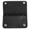 Milwaukee Leather men's 6-inch leather biker wallet with anti-theft stainless steel chain, featuring multiple card slots and a secure fold design.
