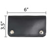 Milwaukee Leather MLW7802 men's 6-inch leather biker wallet with anti-theft stainless steel chain and bi-fold design.