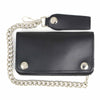 Milwaukee Leather men's 6-inch leather biker wallet with anti-theft stainless steel chain, featuring multiple card slots and classic design.