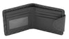 Milwaukee Leather men's black leather biker wallet with whip stitch detail and attached steel chain.