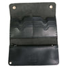 Milwaukee Leather men's 8-inch black leather biker wallet with anti-theft stainless steel chain, bi-fold design, and durable stitching.