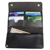Milwaukee Leather men's 8-inch black leather biker wallet with anti-theft stainless steel chain, bi-fold design, and secure closure.