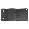 Milwaukee Leather men's 4-inch leather biker wallet with buffalo nickel snaps and anti-theft stainless steel chain.