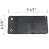Milwaukee Leather MLW7821 men's 4-inch leather biker wallet with buffalo nickel snaps and anti-theft stainless steel chain.