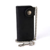 Milwaukee Leather MLW7828 men's 6-inch leather biker wallet with anti-theft stainless steel chain and buffalo nickel snap.