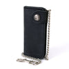 Milwaukee Leather MLW7828 men's 6-inch leather bi-fold biker wallet with anti-theft stainless steel chain and buffalo nickel snap