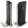 Milwaukee Leather MLW7828 men's 6-inch leather biker wallet with anti-theft stainless steel chain and buffalo nickel snap.