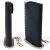 Milwaukee Leather MLW7828 men's 6-inch leather biker wallet with stainless steel chain and buffalo nickel snap.