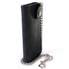 Milwaukee Leather MLW7828 men's 6-inch leather biker wallet with anti-theft chain and buffalo nickel snap, displayed on a plain background.