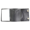 Milwaukee Leather men's 4-inch leather tri-fold wallet with skeleton teeth design and anti-theft stainless steel chain.
