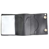 Milwaukee Leather MLW7836 men's 4-inch leather tri-fold wallet with triple skull design and anti-theft stainless steel chain.