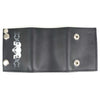 Milwaukee Leather MLW7836 men's 4-inch leather tri-fold wallet with triple skull design and anti-theft stainless steel chain.