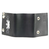 Milwaukee Leather MLW7836 men's 4-inch leather triple skull tri-fold wallet with anti-theft stainless steel chain.