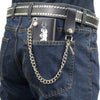 Milwaukee Leather MLW7836 men's 4-inch leather tri-fold wallet with triple skull design and anti-theft stainless steel chain.