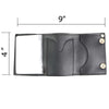Milwaukee Leather men's 4-inch triple skull leather tri-fold wallet with anti-theft stainless steel chain, black leather design.