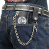 Milwaukee Leather MLW7839 men's 4-inch leather tri-fold wallet with anti-theft stainless steel chain displayed with open view