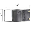 Milwaukee Leather men's 4-inch leather tri-fold wallet with 2nd Amendment design and anti-theft stainless steel chain.