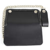 Milwaukee Leather MLW7881 men's 6-inch braided leather biker wallet with anti-theft stainless steel chain on a plain background.