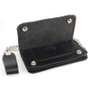 Milwaukee Leather MLW7881 men's 6-inch braided leather bifold biker wallet with anti-theft stainless steel chain.