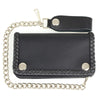 Milwaukee Leather MLW7881 men's 6-inch braided leather biker wallet with stainless steel anti-theft chain.