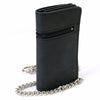 Milwaukee Leather MLW7890 men's 6-inch leather bifold biker wallet with anti-theft stainless steel chain and zipper pocket.