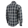 Milwaukee Leather men's black and grey long sleeve cotton flannel shirt, styled with a button-up front and classic collar.