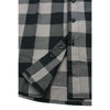 Milwaukee Leather NexGen MNG11630 men's black and grey long sleeve cotton flannel shirt with button closure.