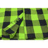 NexGen MNG11632 Men's Black and Neon Green Long Sleeve Cotton Flannel Shirt