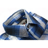 Milwaukee Leather men's blue and white long sleeve cotton flannel shirt with button-up front and collar.