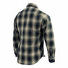 Milwaukee Leather men's grey long sleeve cotton flannel shirt with black accents, shown from the back.