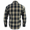 Milwaukee Leather men's grey and black long sleeve cotton flannel shirt with button-up front, shown from the back view.