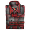 Milwaukee Leather MNG11652 Men's Black Grey and Red Long Sleeve Cotton Flannel Shirt