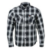 Milwaukee Leather MNG11654 Men's Black and White Long Sleeve Cotton Flannel Shirt