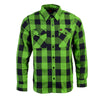 NexGen MNG11656 Men's Black and Neon-Green Long Sleeve Cotton Flannel Shirt