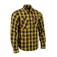 Milwaukee Leather MNG11666 Men's Black and Red with Yellow Long Sleeve Cotton Flannel Shirt