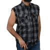 Milwaukee Leather MNG11689 Men’s Black and Red Cut Off Flannel Shirt