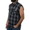 Milwaukee Leather MNG11689 Men’s Black and Red Cut Off Flannel Shirt