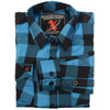 NexGen MNG21617 Women's Black and Aqua Long Sleeve Cotton Flannel Shirt
