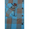 Milwaukee Leather women's long sleeve cotton flannel shirt in brown and aqua, featuring a button-up design and casual fit.